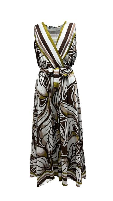 Abito scollo incrocio fantasia