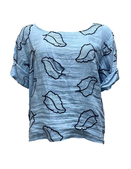 Maglia lino foglie