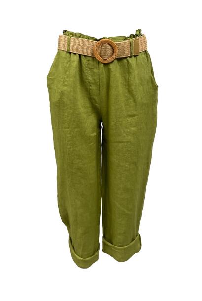Pantalone cintura paglia