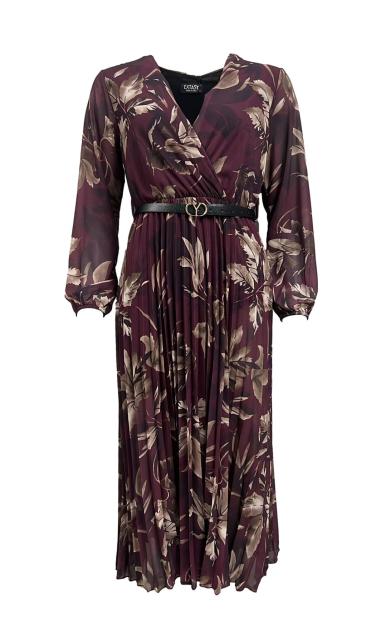 Abito lungo plissè stampa