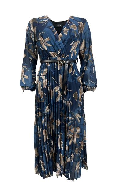 Abito lungo plissè stampa