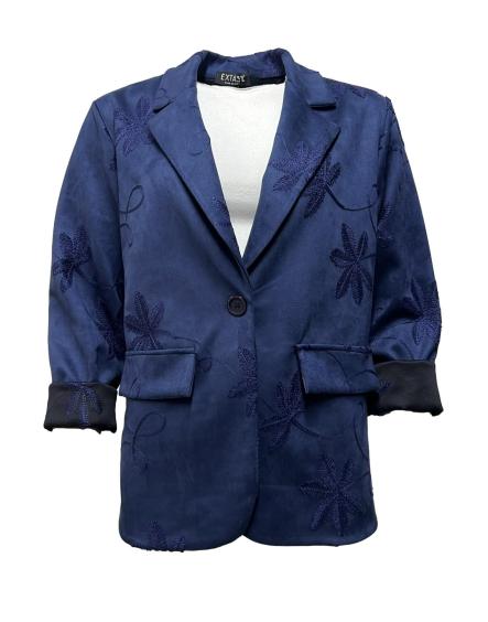 Giacca 1 bottone lunga ricamo