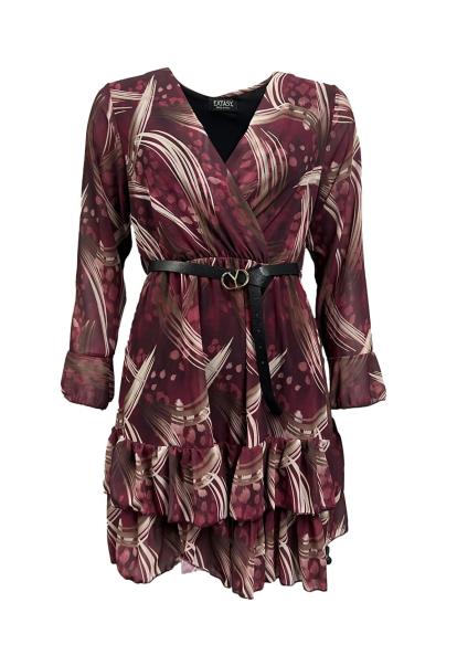 Abito corto balze stampa