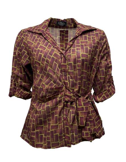 Camicia arriccio fiocco fianco stampe varie