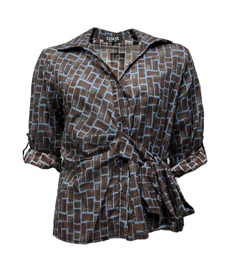 Camicia arriccio fiocco fianco stampe varie