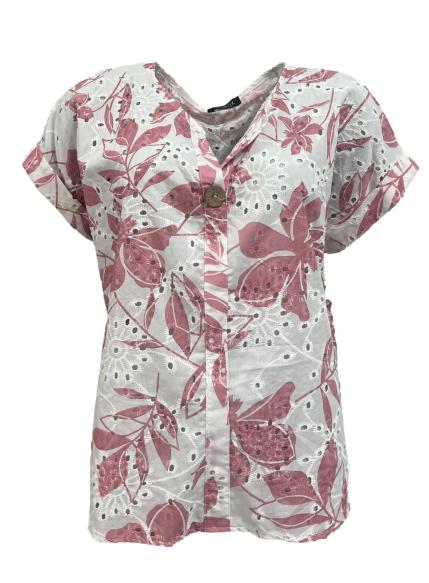 Maglia bottone scollo dis.
