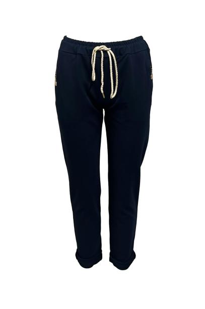 Pantalone felpa laccio zip