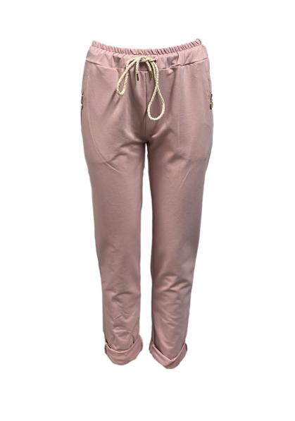 Pantalone felpa laccio zip