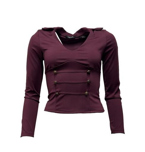 Maglia colletto scollo V  bottoni