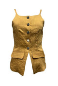 Top pattine gessato riga contrasto